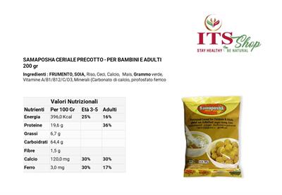 SAMAPOSHA CERIALE PRECOTTO - PER BAMBINI E ADULTI 200 gr